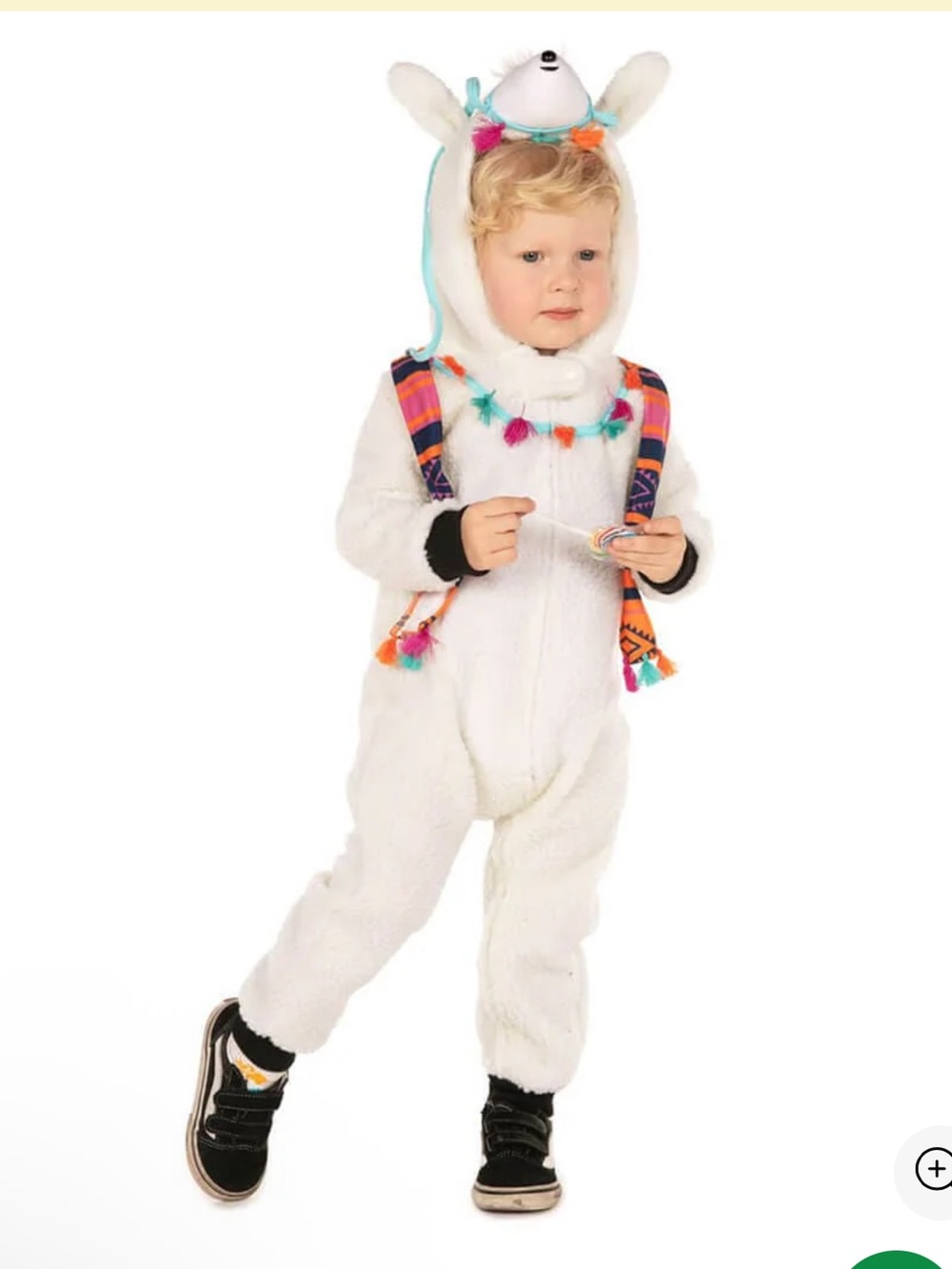 Tipsy Elves White Llama Costume with Multicolor Tassels